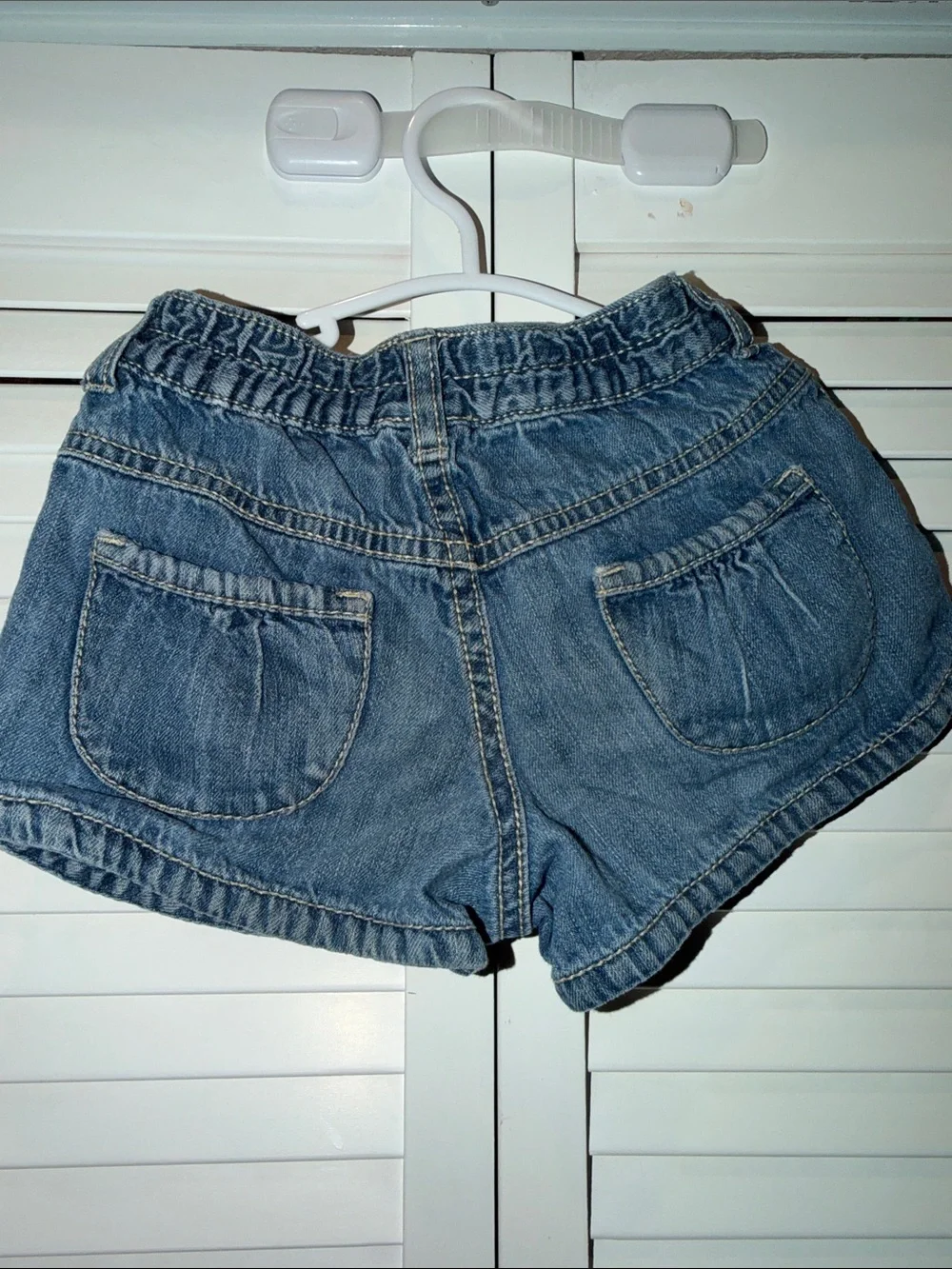 Gymboree Blue Denim Shorts with Multicolor Braided Belt & Embroidered Bird